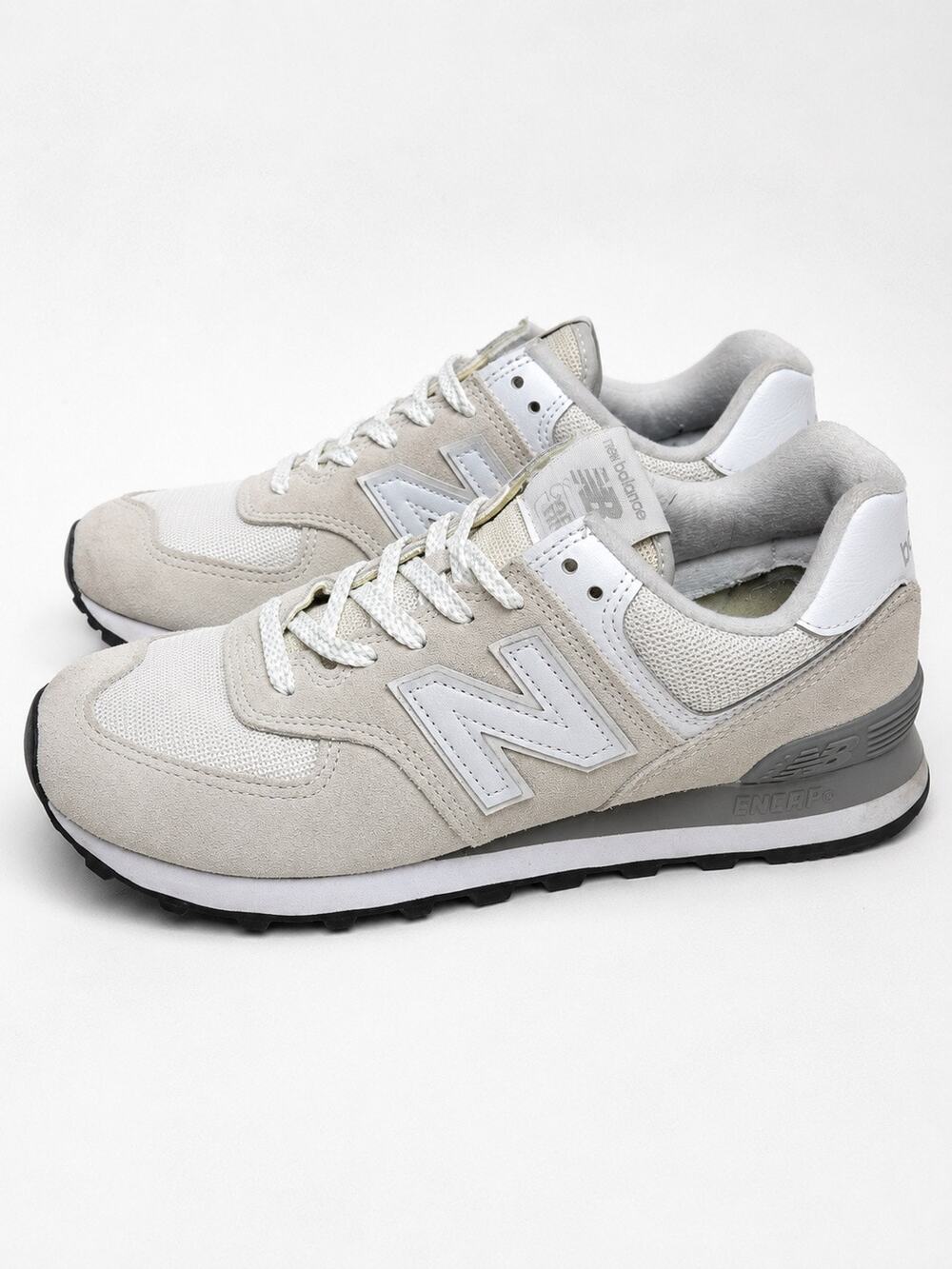 New Balance 574 Classic Sneakers White Sea Salt Suede WL574EVW Women’s Size 9